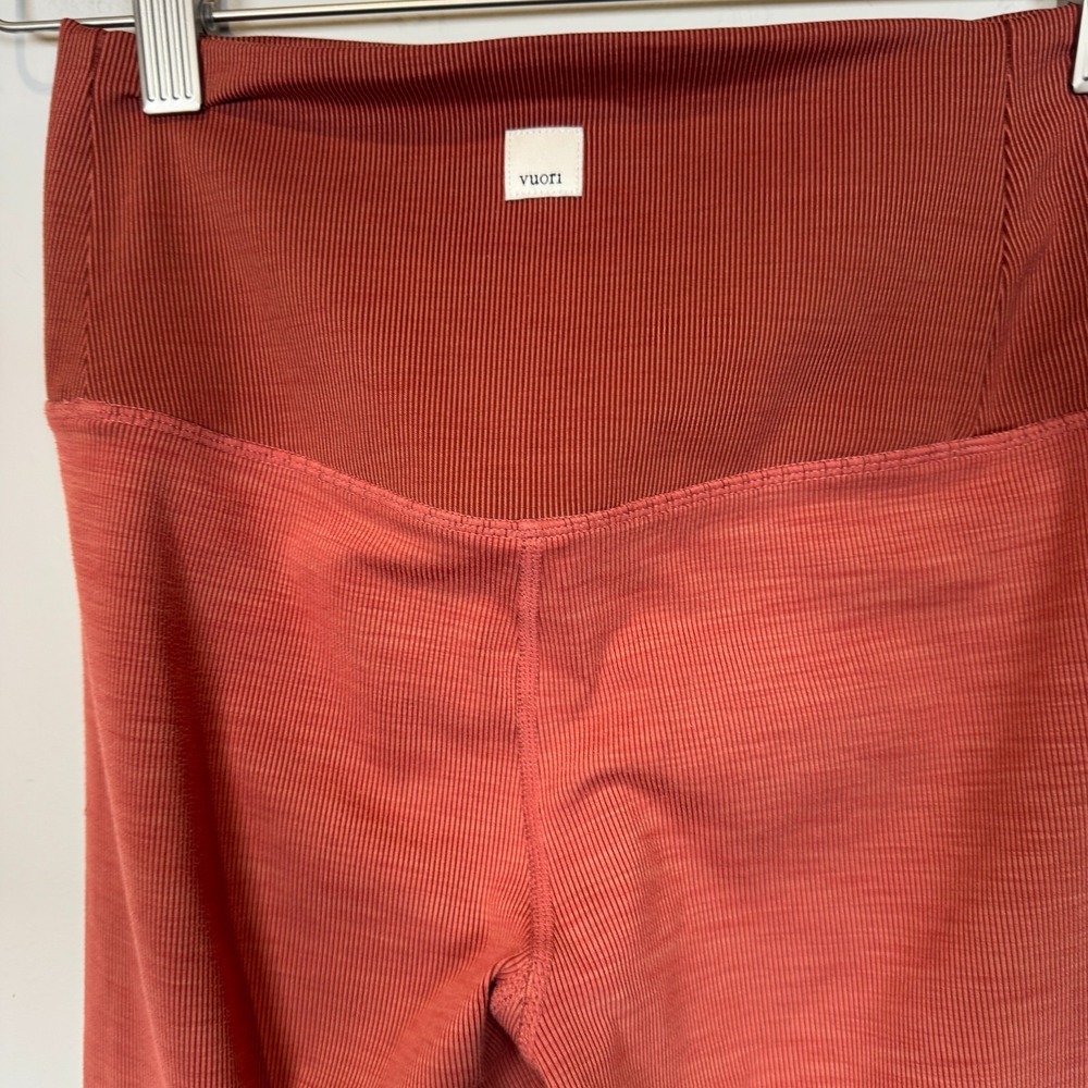 VUORI Lux Rib Studio Leggings Cinnamon Heather Burnt Orange Yoga Size XSmall XS? - Picture 4 of 6